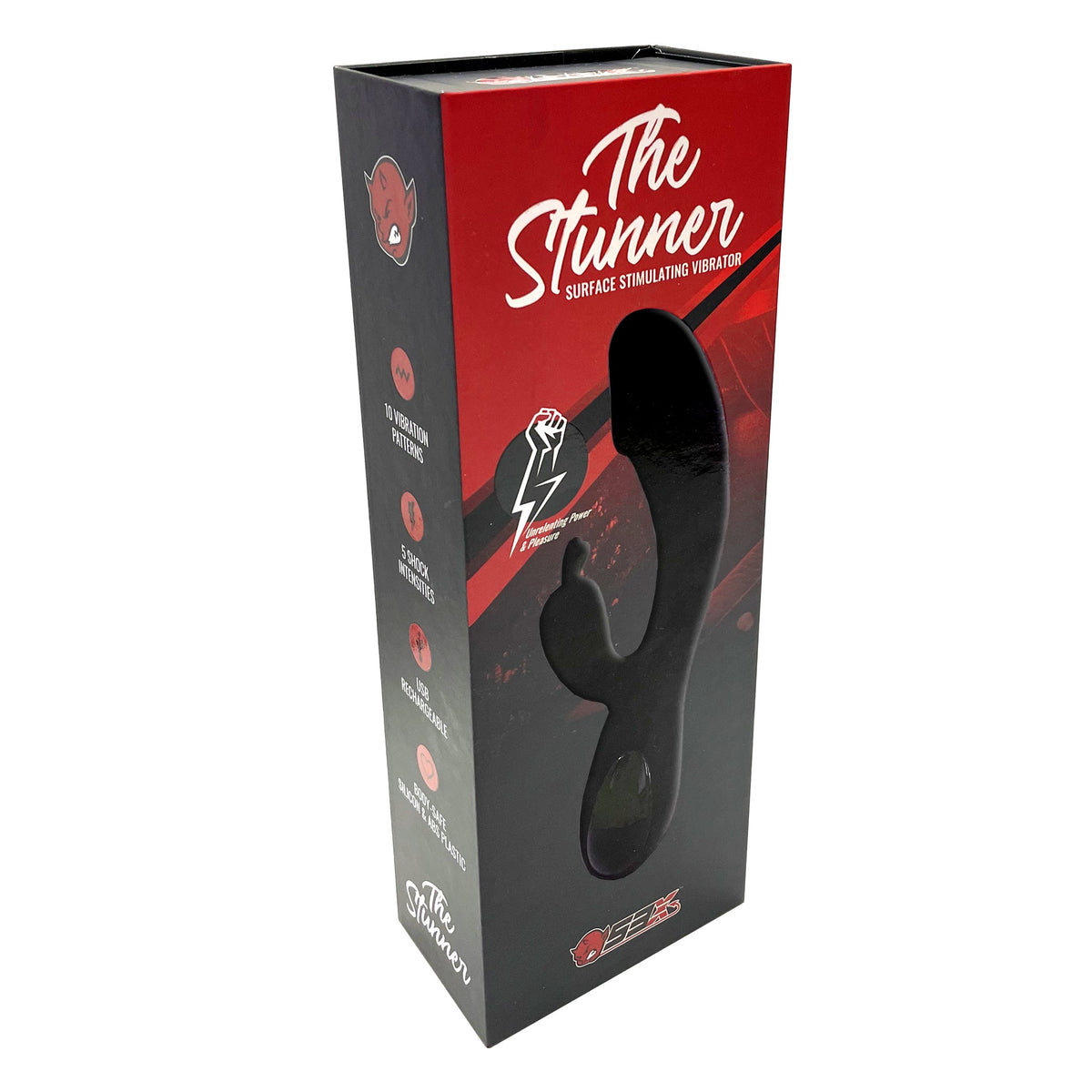 The Stunner | Electric Shock Rabbit Vibrator | Black - Sunset Novelties
