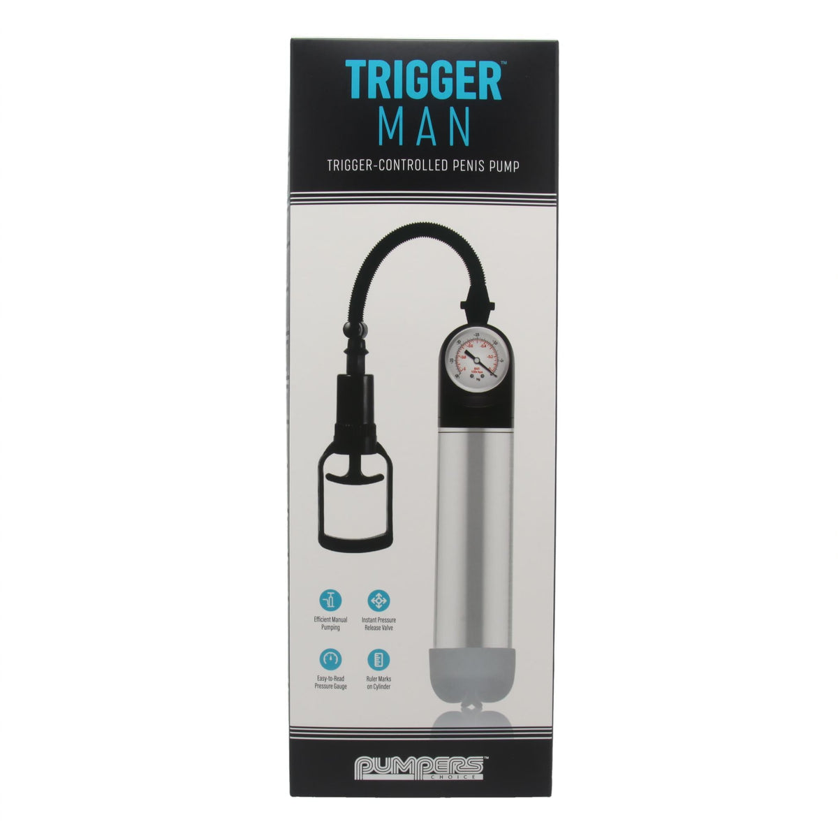 Trigger Man Penis Pump with Air Pressure Gauge - Sunset Novelties